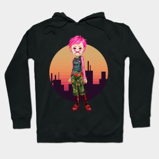 Pixelart Urban Tomboy Girl Hoodie